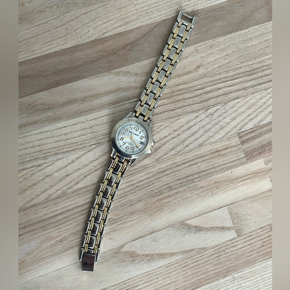 Milan Ladies Watch Two Tone Bracelet Silver Dial Date Window - Picture 6 of 11